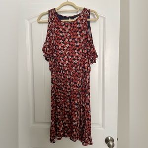 Loft knit cold shoulder floral dress